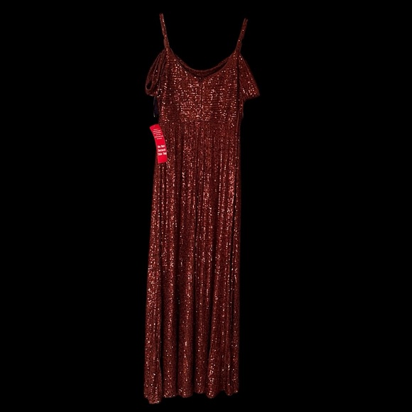 NWT Nightway Bronze Sequin Maxi Dress - Picture 8 of 10